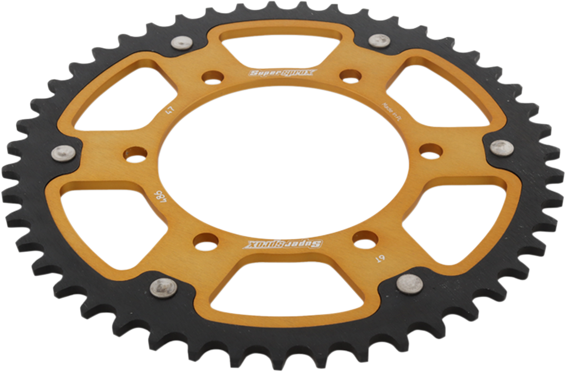 SUPERSPROX Stealth Rear Sprocket - 47 Tooth - Gold - Kawasaki/Yamaha/Suzuki RST-486-47-GLD