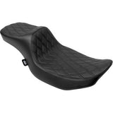 DRAG SPECIALTIES SEATS Extended Reach Predator III Seat - Double Diamond - Black Stitching - Vinyl - FLH/FLT '23-'24 0801-2034