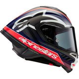 ALPINESTARS Supertech R10 Helmet - Team - Matte Black/Carbon Red Fluo/Blue - Small 8200224-1383-S