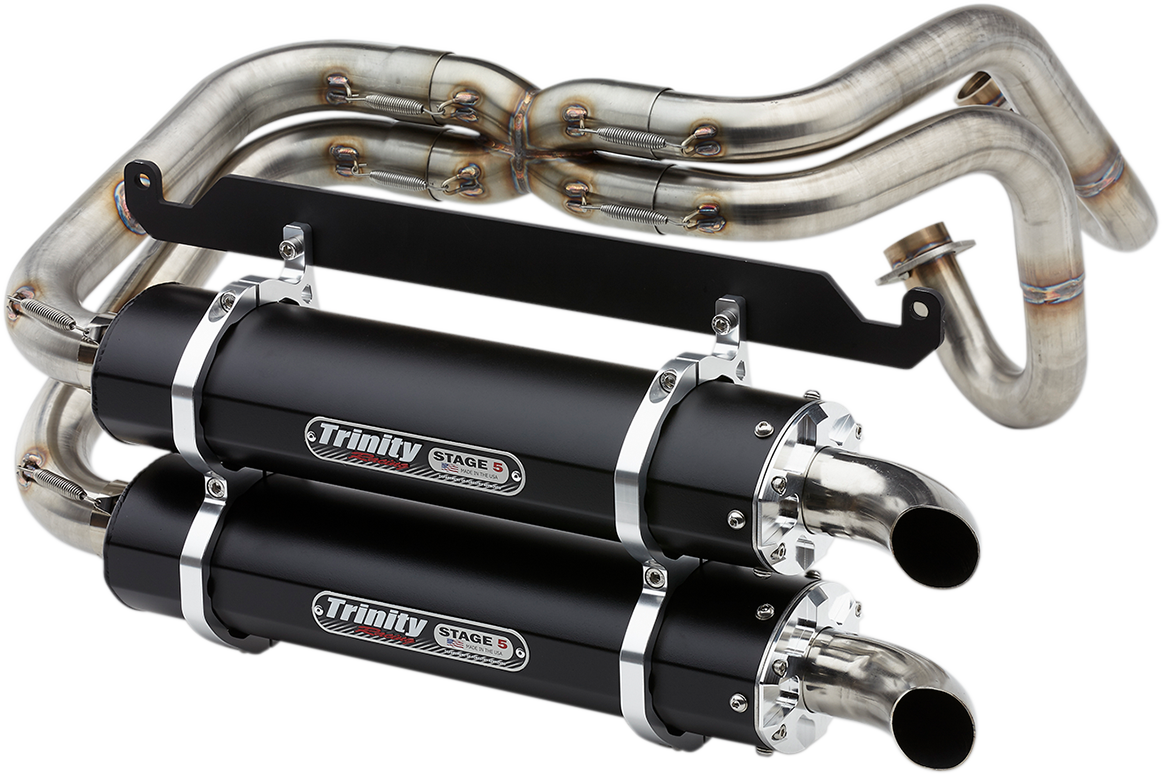 TRINITY RACING Dual Exhaust - Black - Talon 2019-2024 Honda Talon 2 and 4 seat TR-4170D-BK