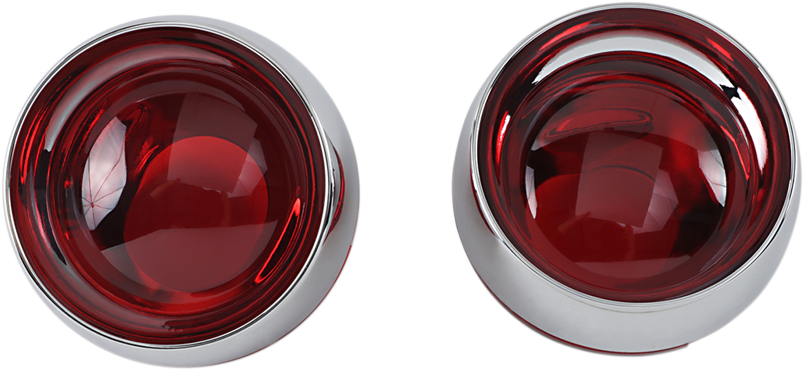 KURYAKYN Deep Dish Bezels - Chrome - Red Lenses 2269