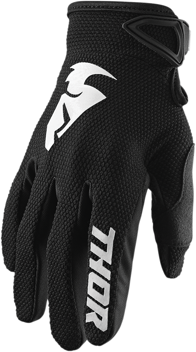 THOR Youth Sector Gloves - Black/White - Medium 3332-1514