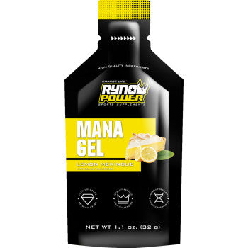 RYNO POWER Mana Performance Gel - Lemon Meringue - 12 Pack with Display Caddy GEL-CADDY12-LEM