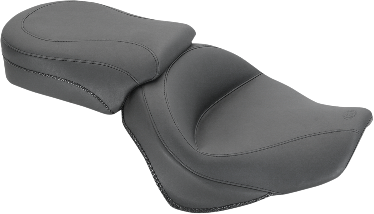 MUSTANG Seat - Vintage - Wide - Touring - Without Driver Backrest - Two-Piece - Smooth - Black 76831