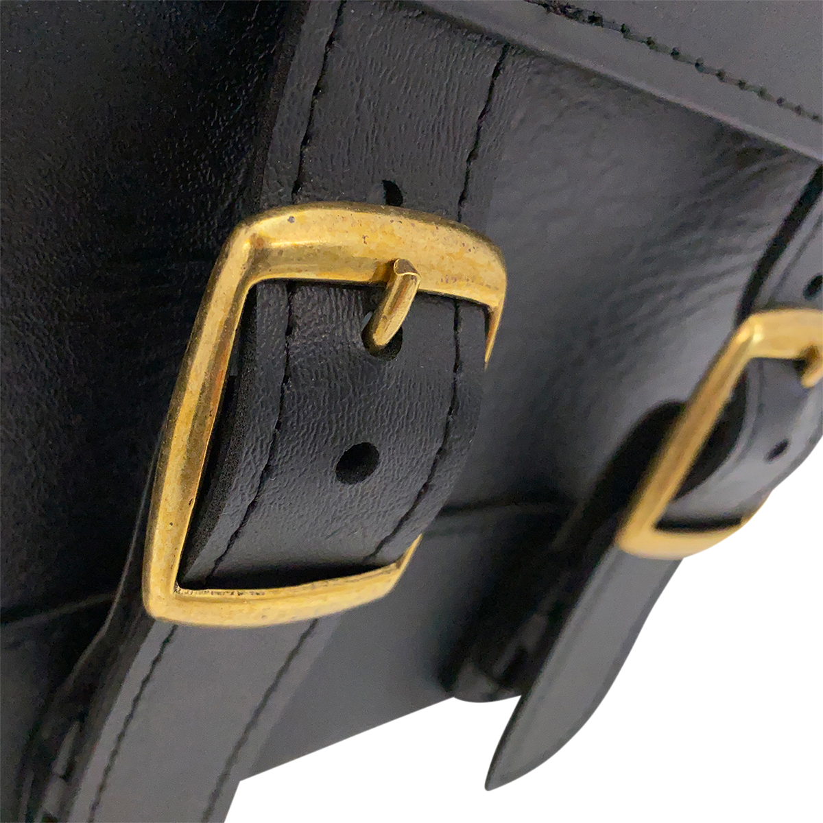 WILLIE & MAX LUGGAGE Brass Monkey Saddlebags - Slant - Brass - Small 59588-08