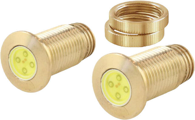 BAGGERNATION Lightning Boltz Whte/Amber Led Brass BOLTS-DRL-BR