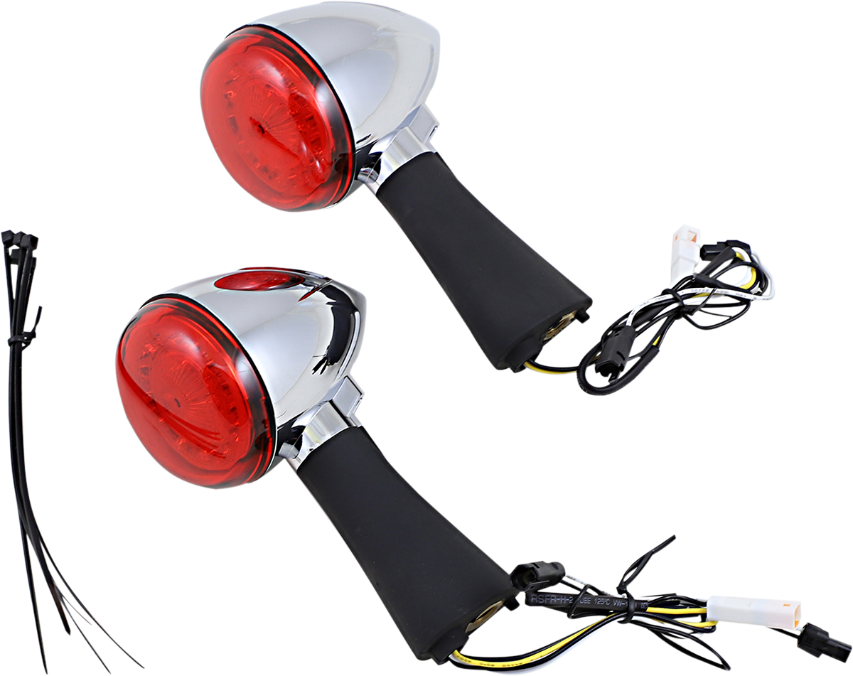 CUSTOM DYNAMICS Rear LED Turn Signal Ringz - Chrome - Scout PB-SCOUT-RR-CR