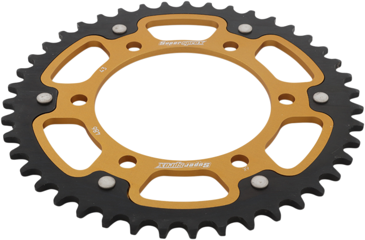 SUPERSPROX Stealth Rear Sprocket - 43 Tooth - Gold - Kawasaki/Yamaha/Suzuki RST-486-43-GLD