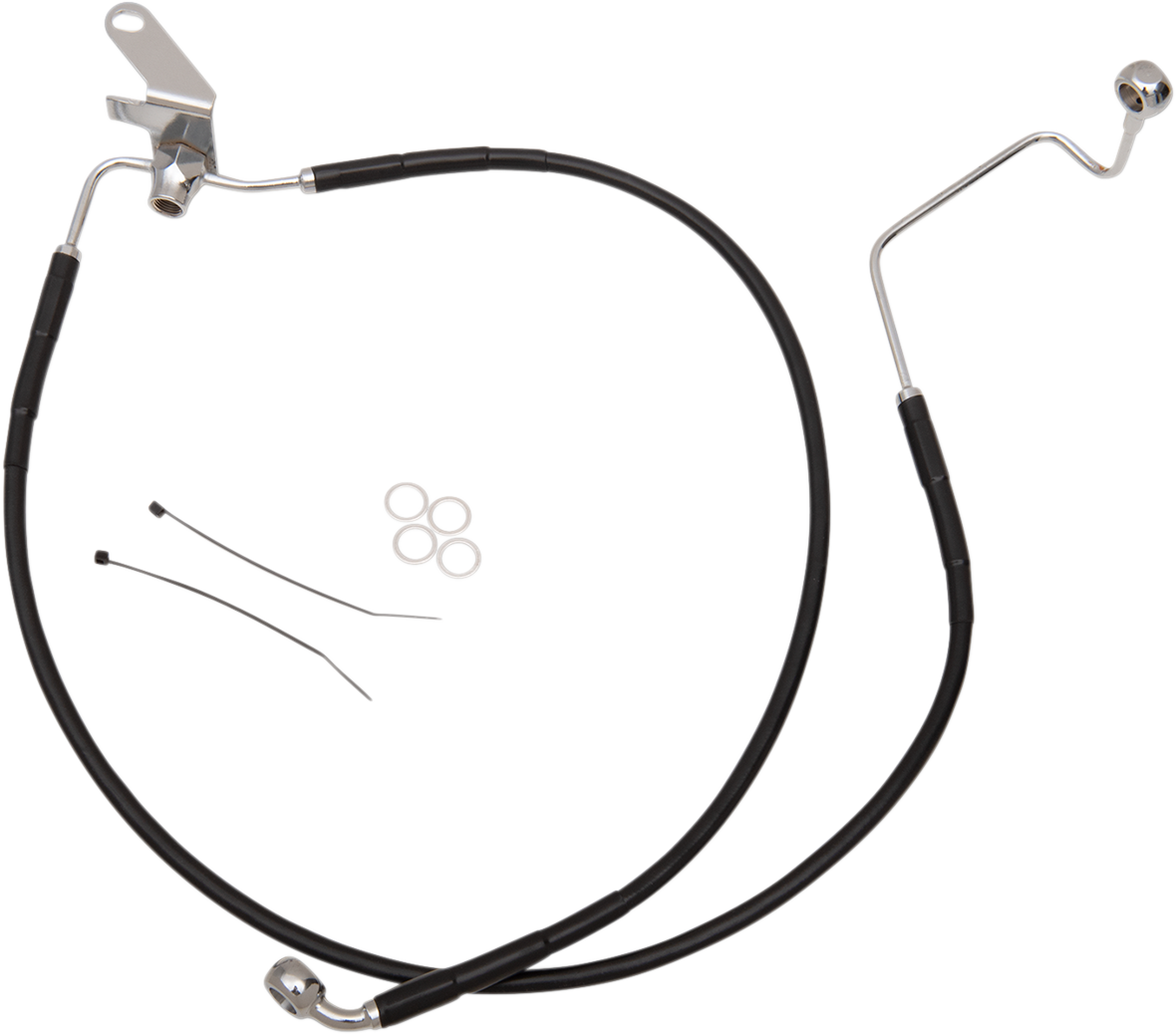 DRAG SPECIALTIES Brake Line - Front - Black - +2" - Softail '04-'06 640223-2BLK