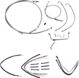 BURLY BRAND Handlebar Cable/Brake Line Kit - Complete - 16" Ape Hanger Handlebars - Stainless Steel B30-1153