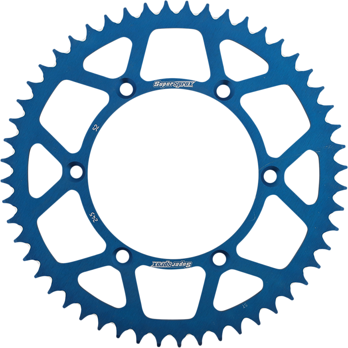 SUPERSPROX Rear Sprocket - Alloy - Blue - 52-Tooth RAL-245-52-BLU