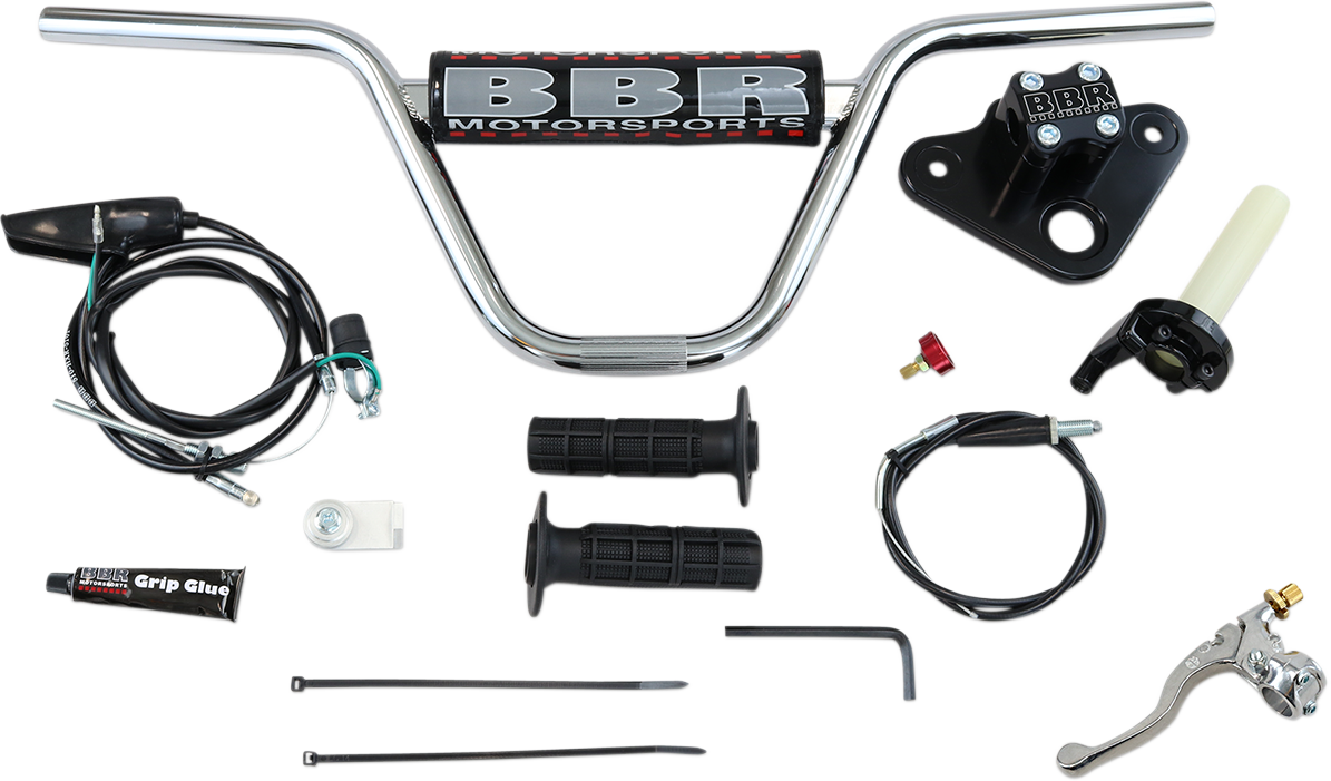 BBR MOTORSPORTS Risers w/ Handlebar - XR/CRF50 - Black 510-HXR-5011