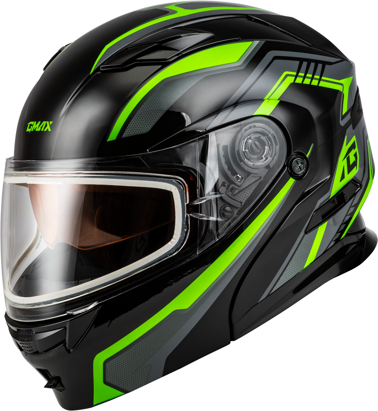 GMAX Md-01s Transistor Snow Helmet Black/Grey/Green 3x M201391319