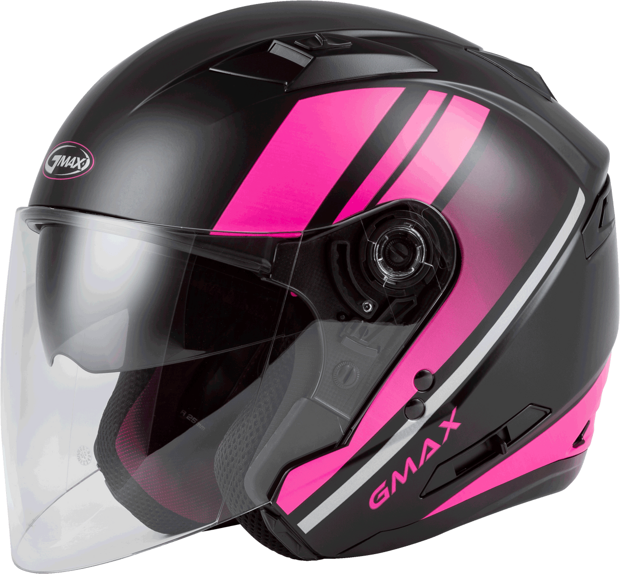 GMAX Of-77 Open-Face Reform Helmet Matte Black/Pink/Silver Xl O1776347