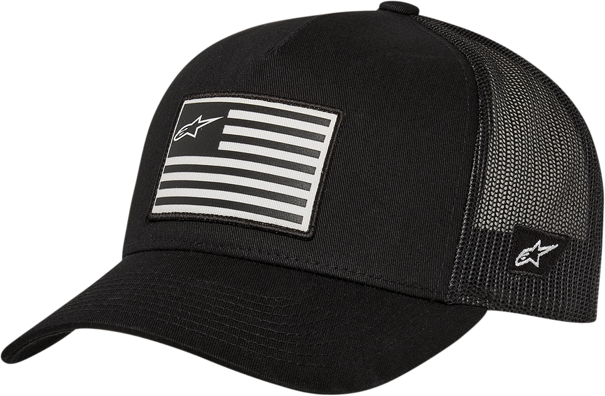 ALPINESTARS Flag Snapback Hat - Black/Black - One Size 1211810131010OS