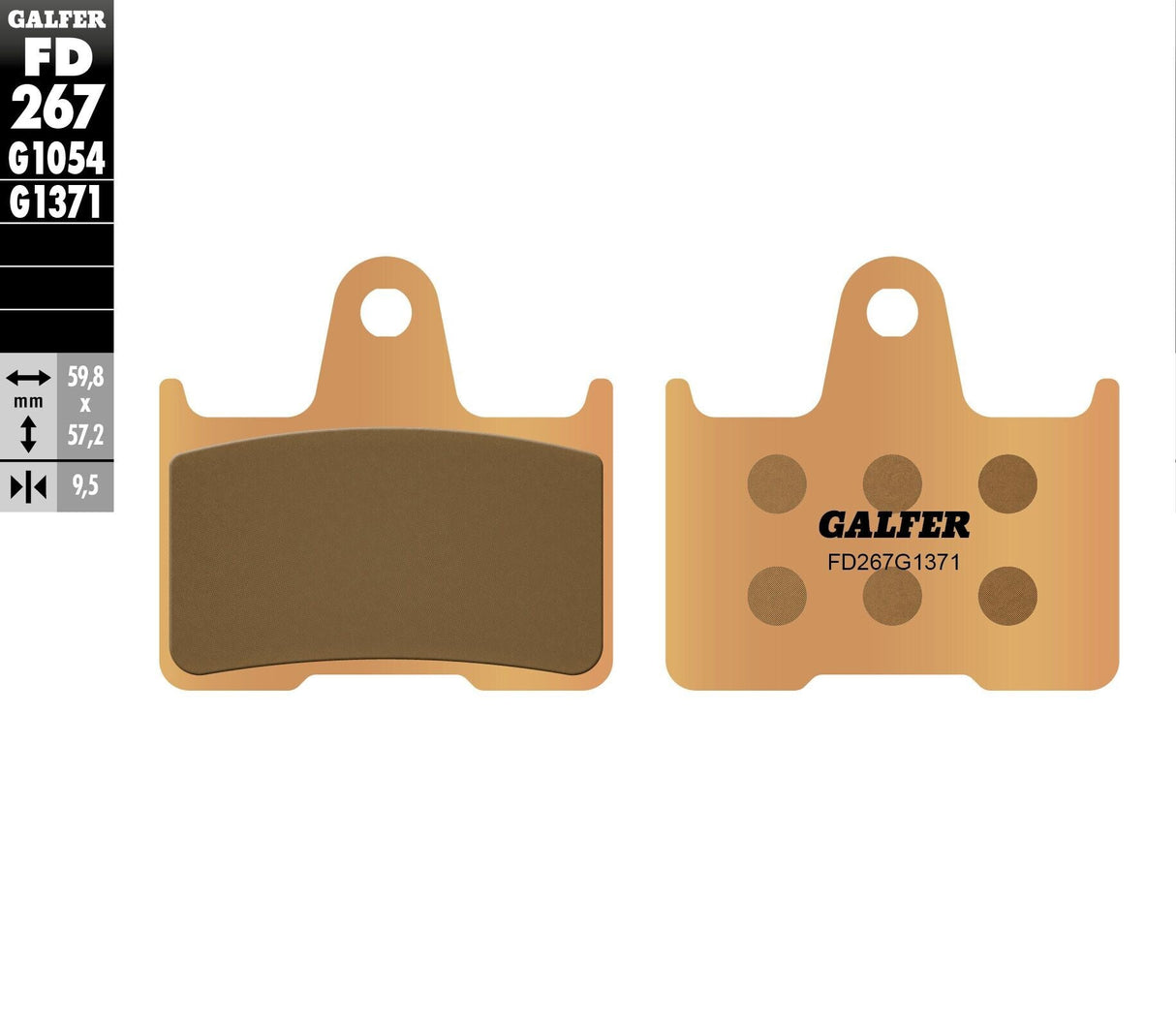 GALFER Brake Pads Sintered Fd267g1371 FD267G1371