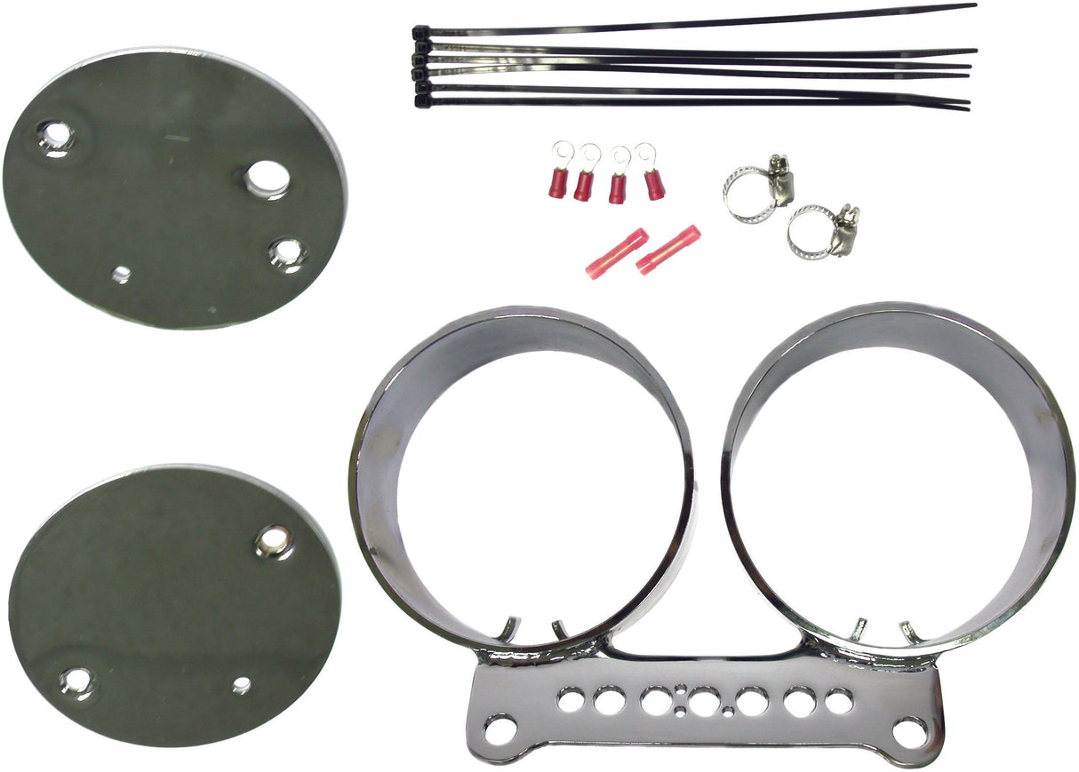 HARDDRIVE Dual Gauge Mount Bracket Kit Chrome 169389