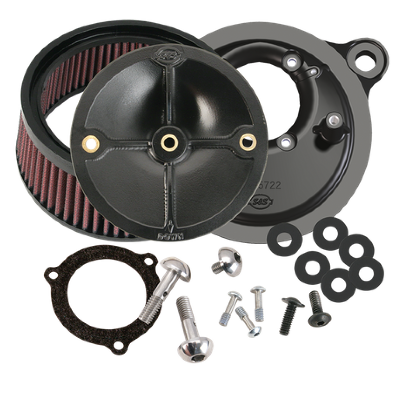 S&S Cycle 2008+ BT w/ S&S 66mm Throttle Body Stealth Air Cleaner Kit w/o Cover 170-0165