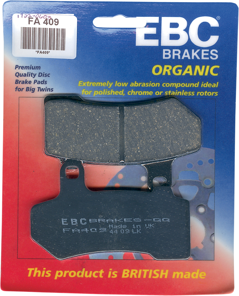 EBC Organic Brake Pads - FA409 FA409