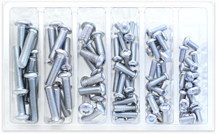 BOLT Button Head Allen Bolt Assortment 90 Piece Kit SV-BHM6M8