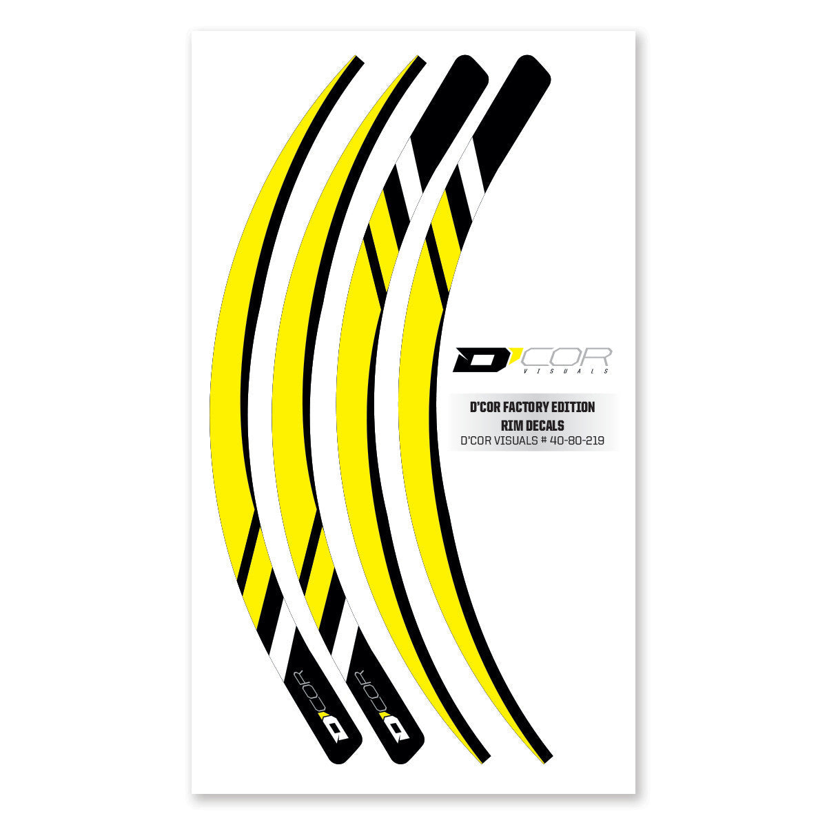 D-COR Rim Decals Yellow 4 Pc Set Yel Rim Decals 4 Pc Set 40-80-219