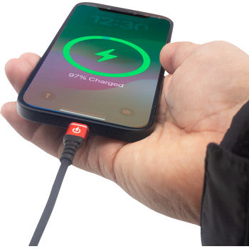 RidePower Male USB-C to Male USB-C Cable - Phone - Charger - 12" - Black/Red RPUSBCUSBC12