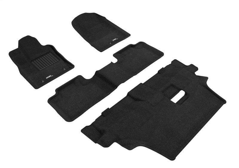 3D MAXpider 2012-2021 Dodge Durango 7-Seat Elegant 1st 2nd & 3rd Row Floormats - Black