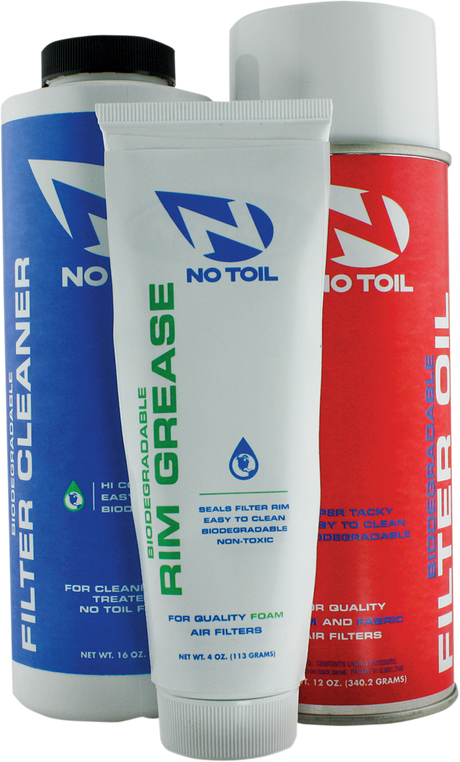 NO TOIL Filter Oil, Cleaner, and Rim Grease Kit - Aerosol NT207