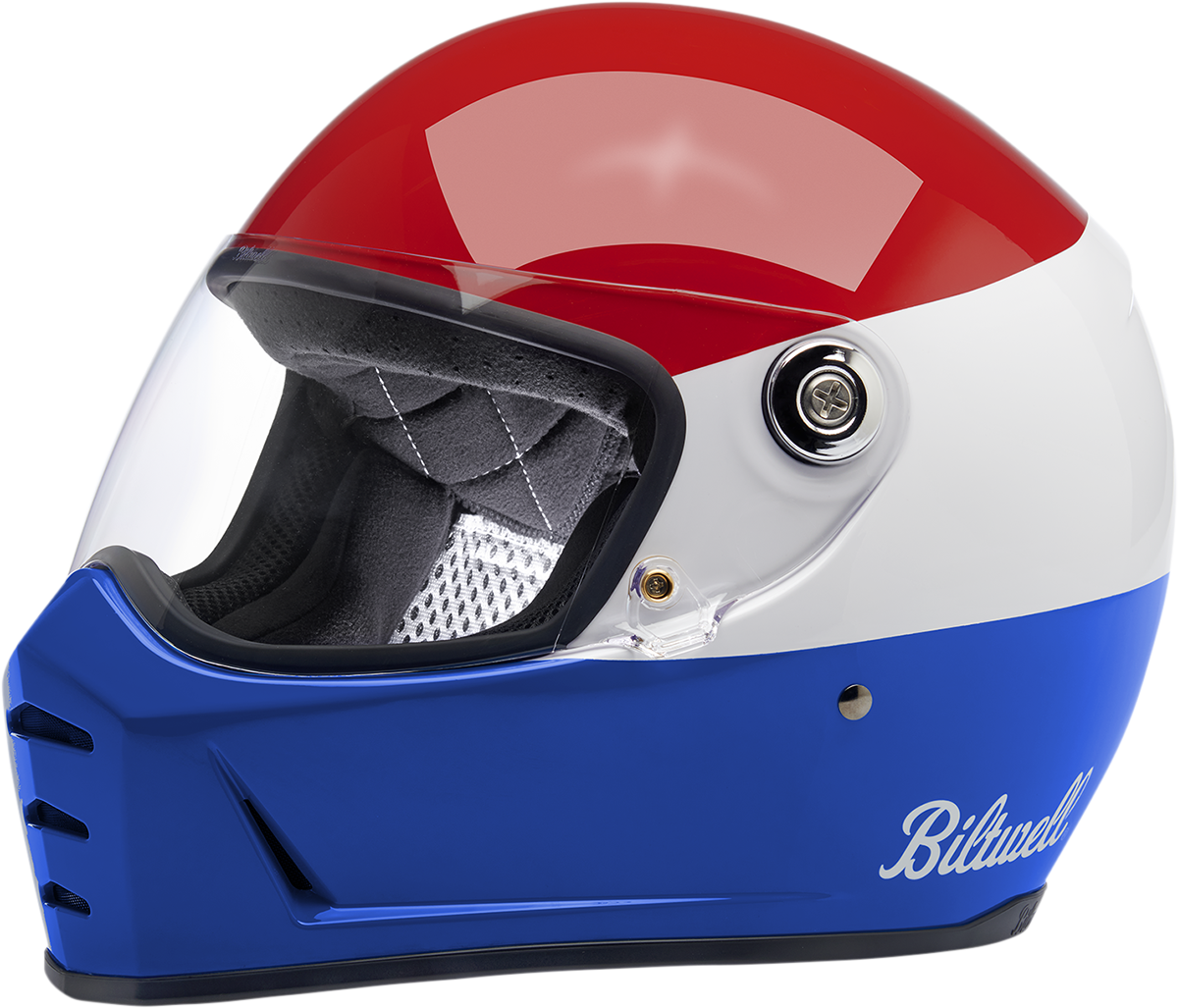 BILTWELL Lane Splitter Helmet - Gloss Podium Red/White/Blue - Small 1004-549-102