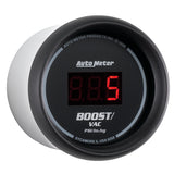 Autometer Black 52mm 30 In Hg.-Vac./30 PSI Digital Vacuum/Boost Gauge