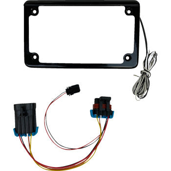 CUSTOM DYNAMICS License Plate Frame - LED - w/ Tag Light - Black - SXS  RZR XP 1000  CD-LPF-RZR2