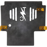 THRASHIN SUPPLY CO. Skid Plate - Carbon Fiber/Gloss - With Gold Brackets - FLHX/FLTRX TSC-3034-5