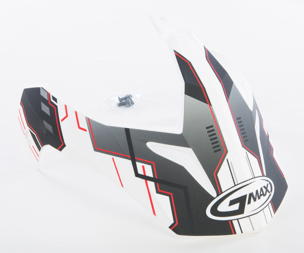 GMAX Visor W/Screws Adventure Matte White/Black/Red Gm-11 G011060