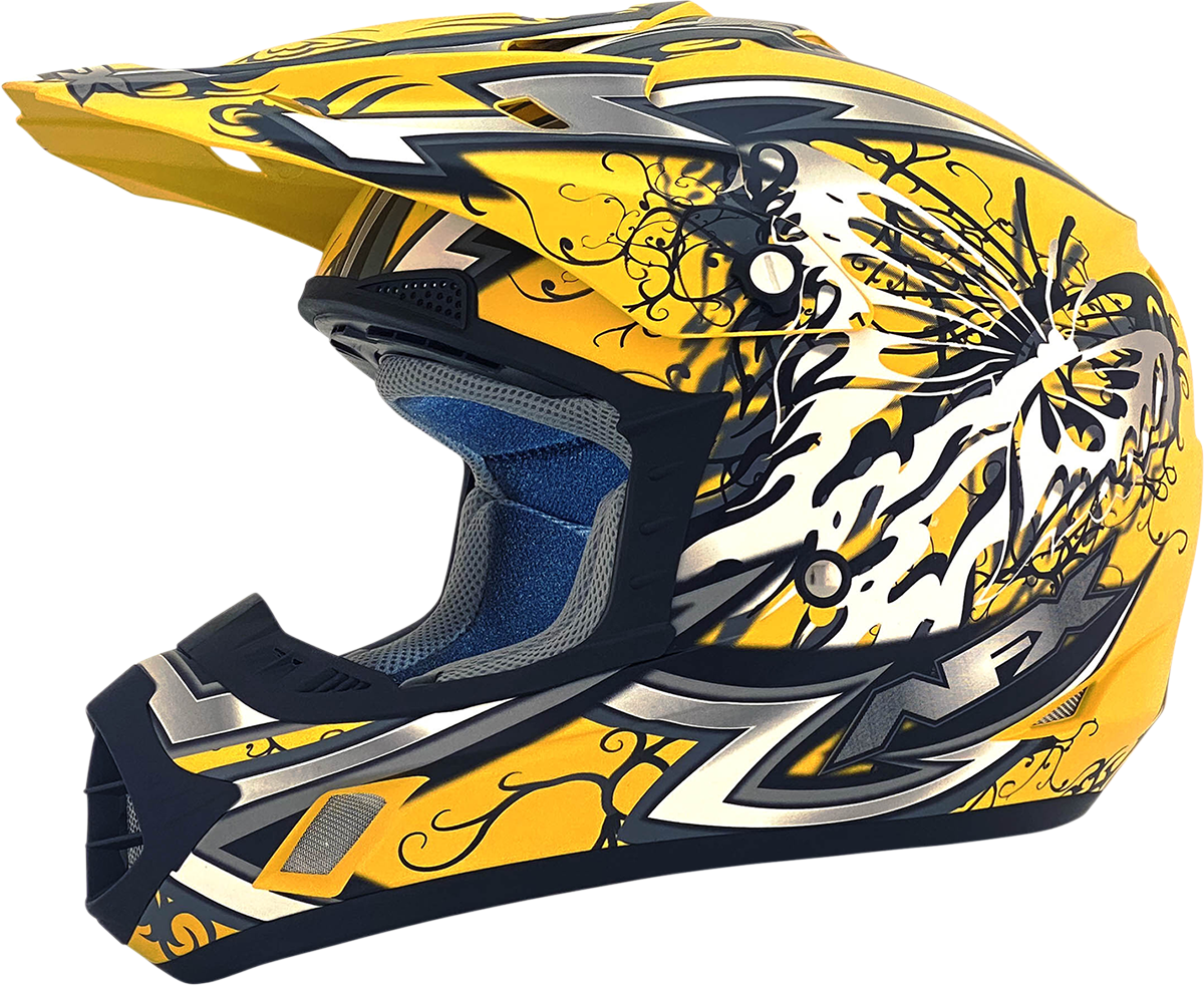 AFX FX-17 Helmet - Butterfly - Matte Yellow - XS 0110-7131