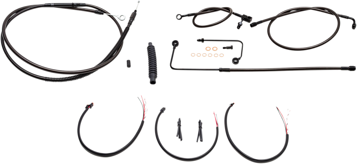 LA CHOPPERS Cable Kit - 15" - 17" Ape Hanger Handlebars - Midnight LA-8151KT2B-16M