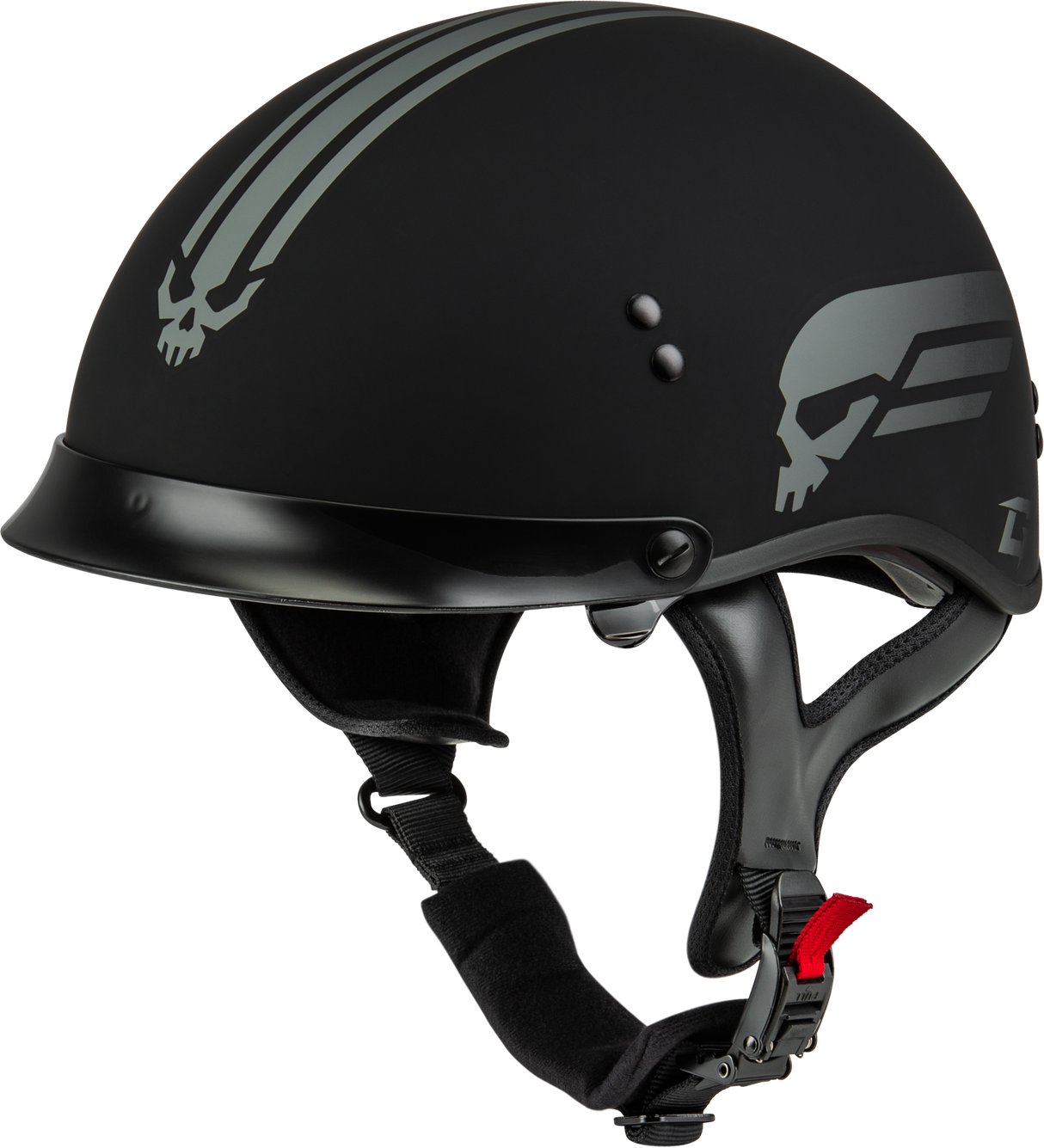 GMAX Hh-65 Retribution Helmet W/Peak Matte Black/Silver 3x H96511819