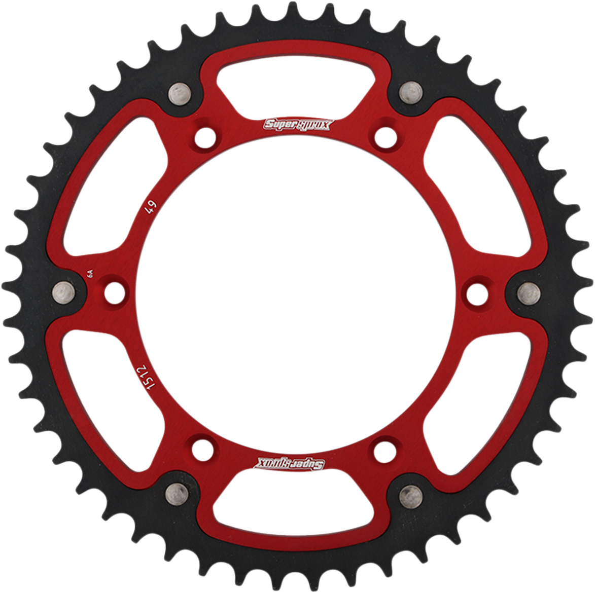 SUPERSPROX Stealth Rear Sprocket - 49-Tooth - Red - Beta/Husqvarna/Sherco/Suzuki RST-1512-49-RED