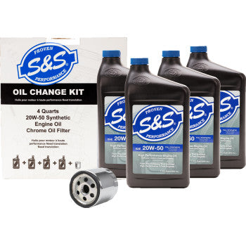 S&S CYCLE Oil Change Kit - Black Filter - '84-'99 Big Twin/'86-'17 Sportster - 4 US quarts 153965-BLACK