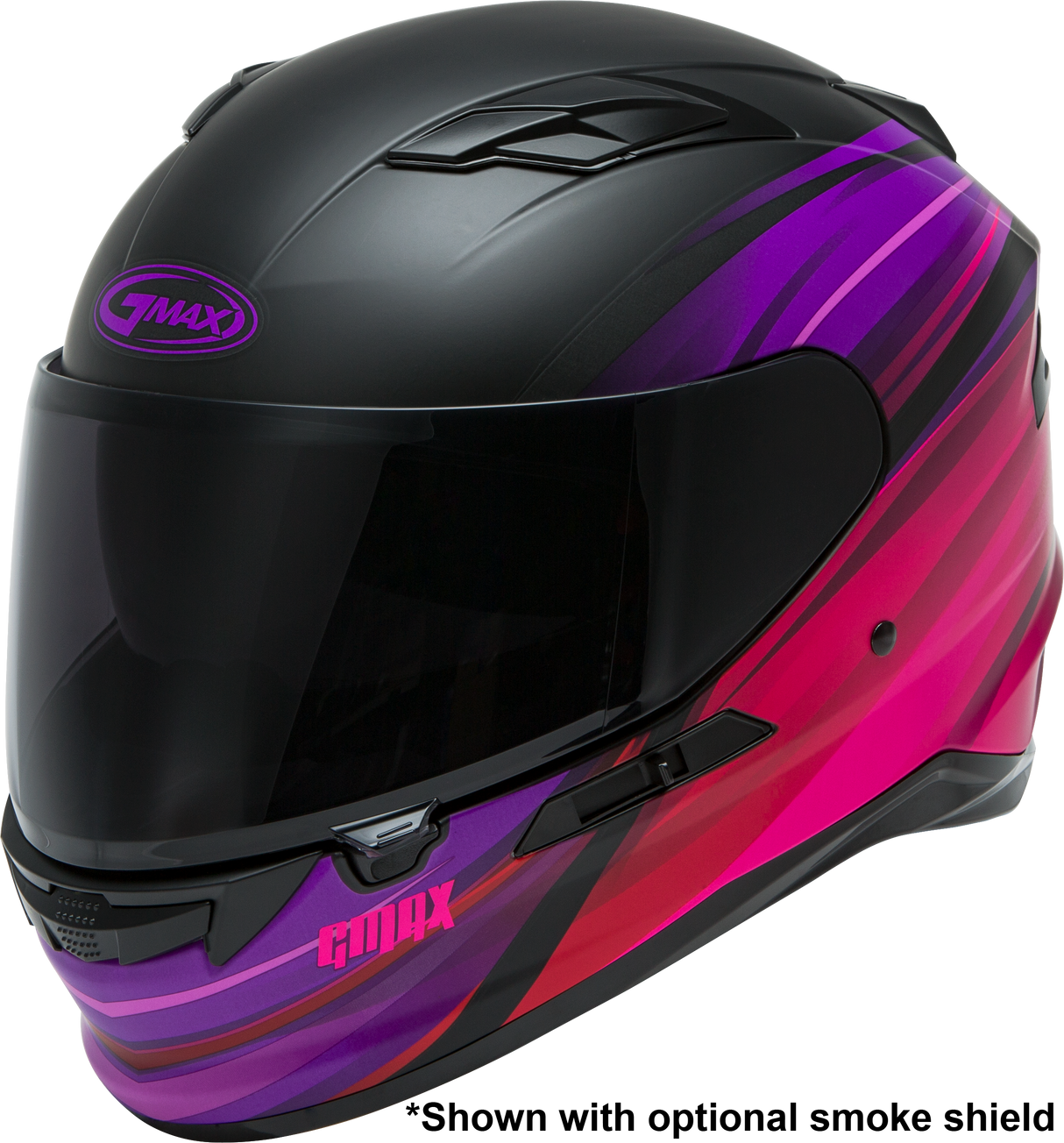 GMAX Ff-98 Full-Face Osmosis Helmet Matte Black/Pur/Red Lg F1983076-ECE