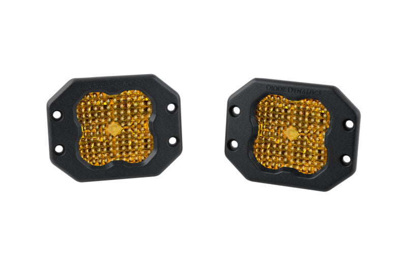 Diode Dynamics SS3 LED Pod Pro - Yellow Flood Flush (Pair)