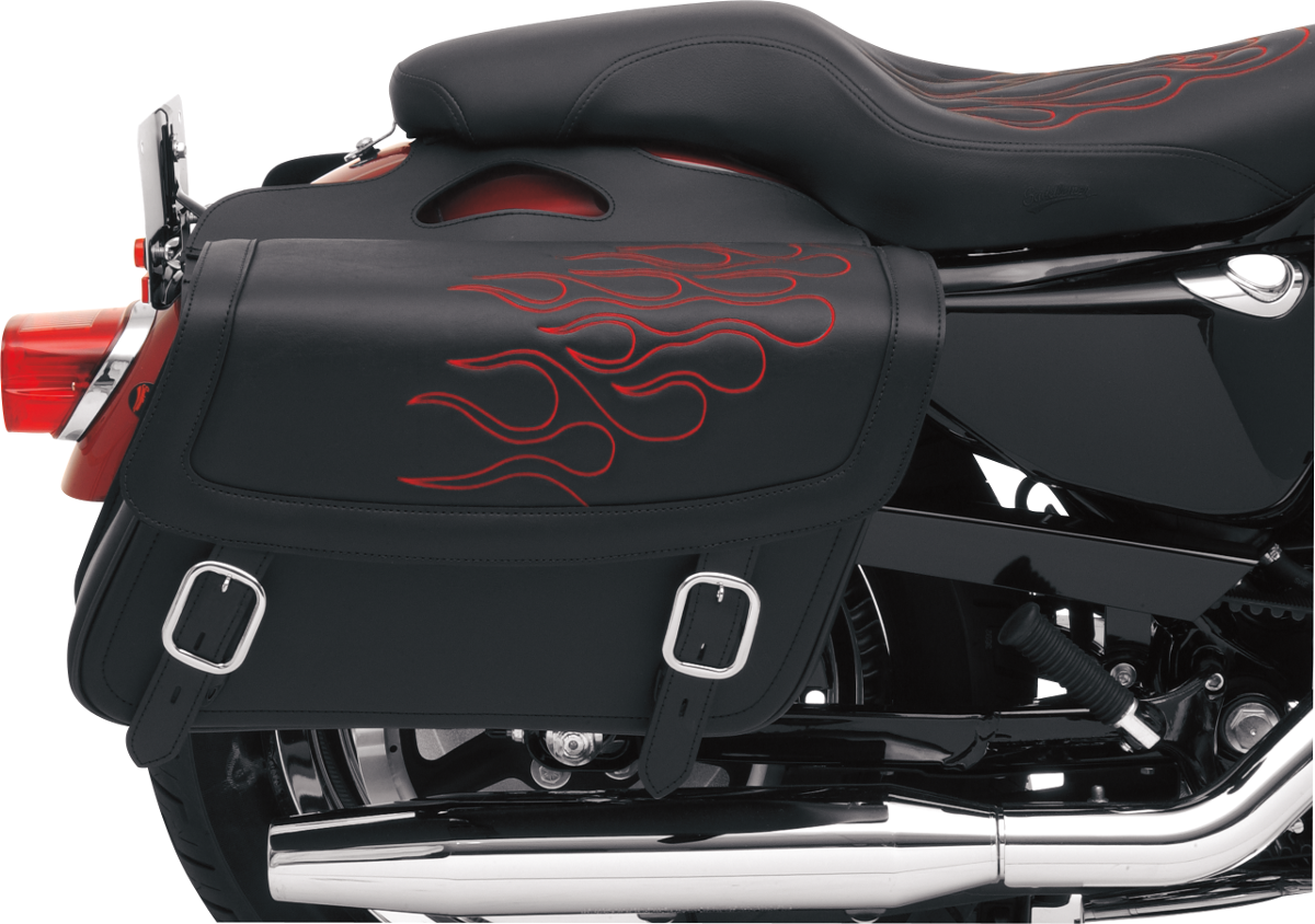 SADDLEMEN Flame Saddlebag - Red - Medium X021-05-0402