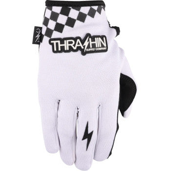 THRASHIN SUPPLY CO. Go Fast Stealth Gloves - White - Large SV1-10-10