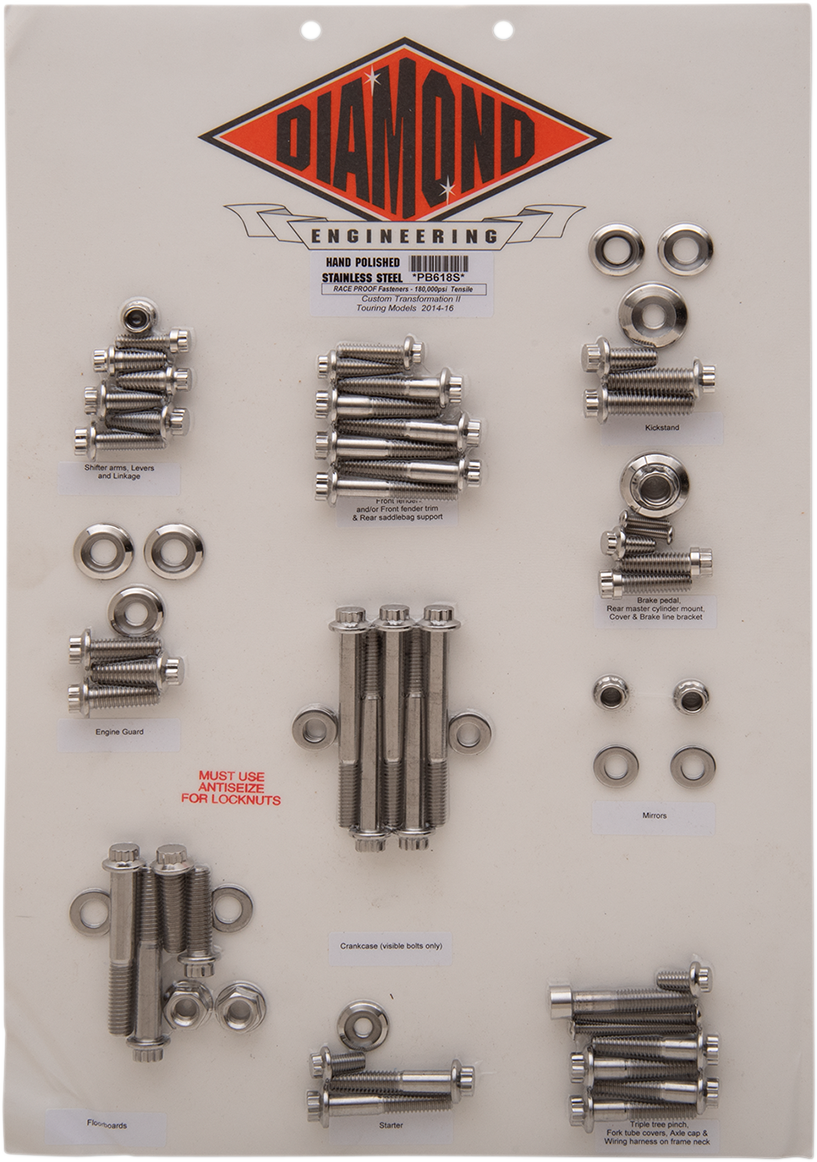 DIAMOND ENGINEERING Bolt Kit - Transformation - 12-Point PB618S