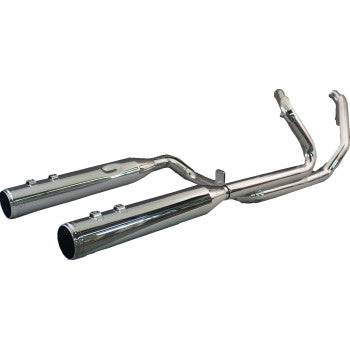 KHROME WERKS 2-into-2 Dominator Exhaust System with 4-1/2" Mufflers - Chrome with Race Tip - Twin Cam 200140