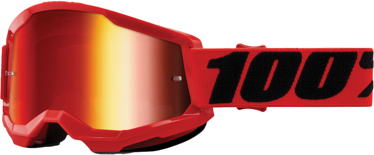 100% Strata 2 Goggle Red Mirror Red Lens 50028-00004