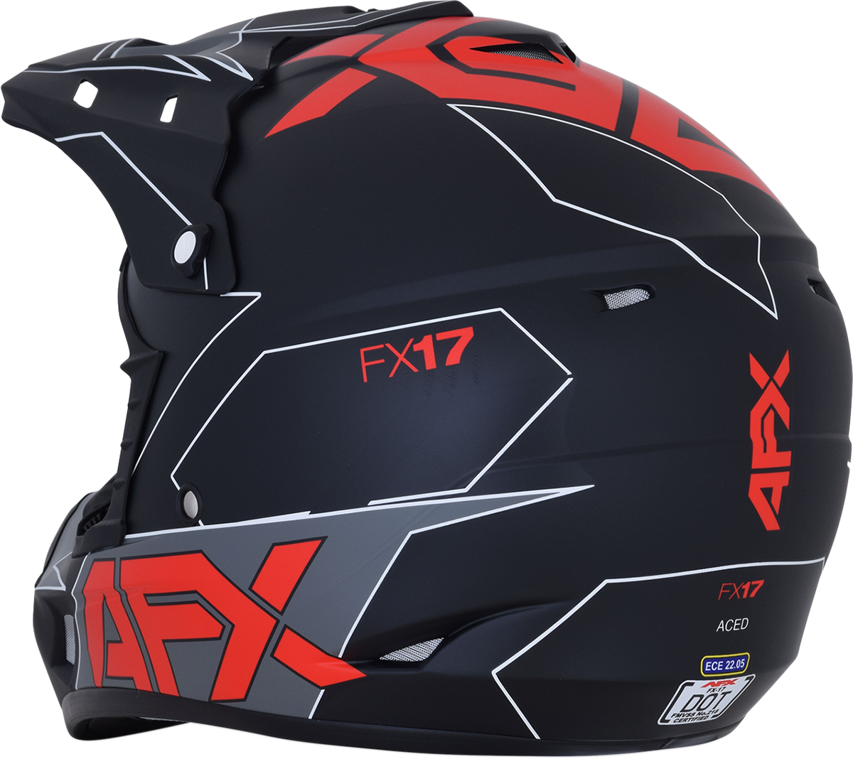 AFX FX-17 Helmet - Aced - Matte Black/Red - 2XL 0110-6488