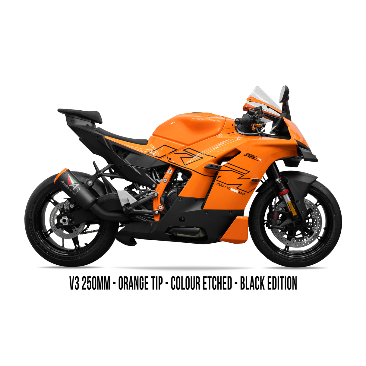 Austin  V3 Full exhaust 2026 KTM 990 RCR BOX DELETE & FULL TITANIUM BLACK EDITION EXHAUST SYSTEM AR112