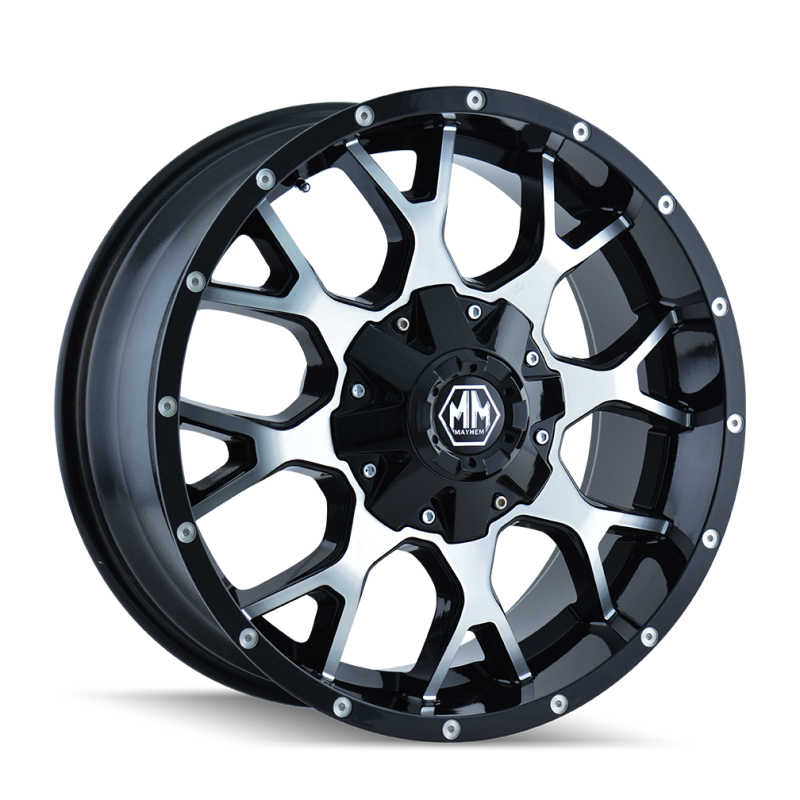 Mayhem 8015 Warrior 18x9 / 5x114.3 BP / -12mm Offset / 87mm Hub Black/Machined Face Wheel