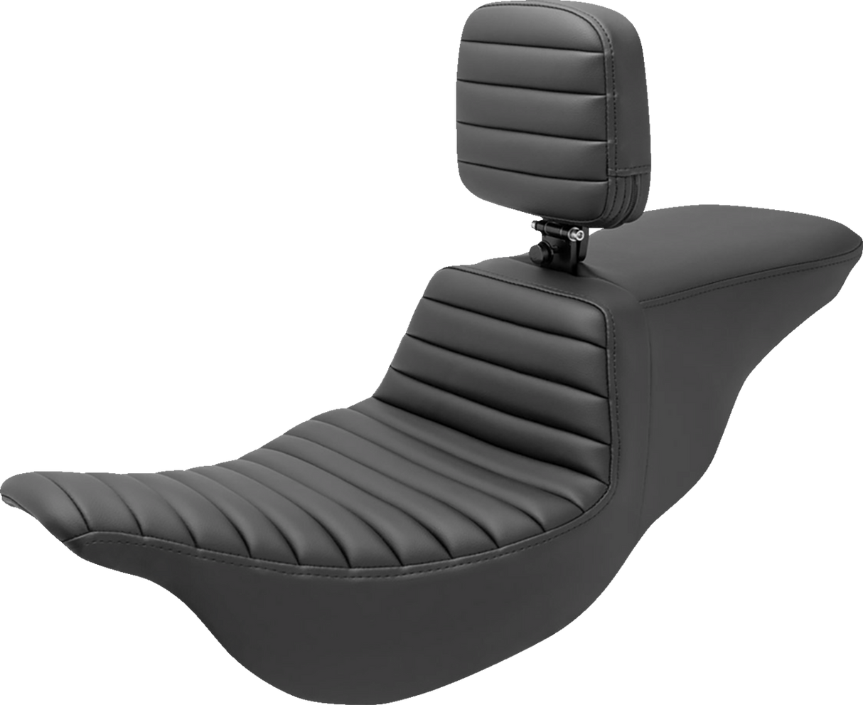 SADDLEMEN Tour Step Up Seat - Rider Backrest - Tuck-n-Roll - FL '08-'22 808-07B-191BR