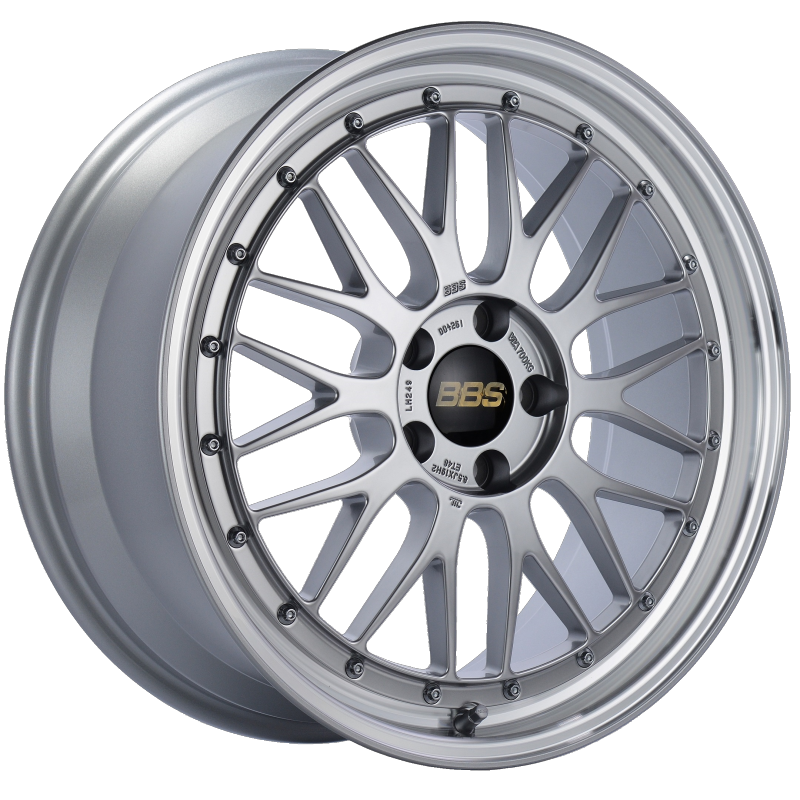 BBS LM 19x8.5 5x112 ET48 Diamond Silver Center Diamond Cut Lip Wheel -82mm PFS/Clip Required LM249DSPK